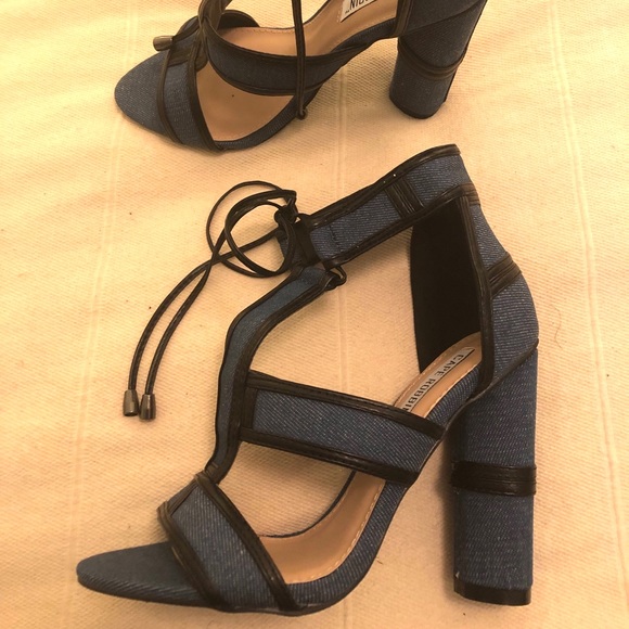 New Cape Robbin denim heels SZ 6 - Picture 1 of 4